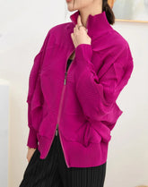 Luxury 3D Geometric Plissé Jacket